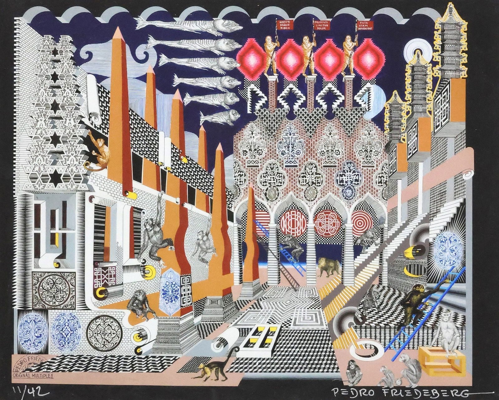 PEDRO FRIEDEBERG (B.1936) 'CHANGUITOS DE LA CUIDAD' GICLEE ON PAPER (1 of 5)