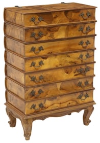 VENETIAN PATCHWORK LIFT-TOP BOOK-FORM CHEST OF DRAWERS