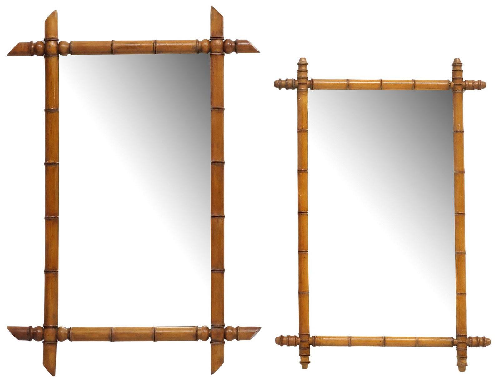 (2) FRENCH TURNED FAUX BAMBOO MIRRORS (1 of 3)