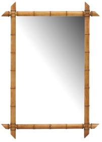 FRENCH FAUX BAMBOO MIRROR, 36.75" X 26.75"