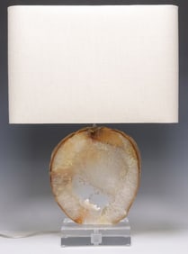 GEOLOGICAL AGATE SLICE 1-LT TABLE LAMP ON CLEAR ACRYLIC BASE
