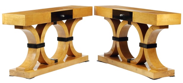 (2) ART DECO STYLE CONSOLE TABLES