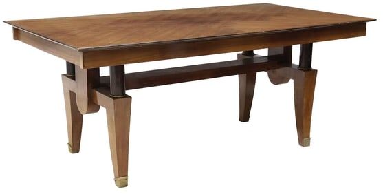 FRENCH ART DECO MATCHED VENEER DINING TABLE