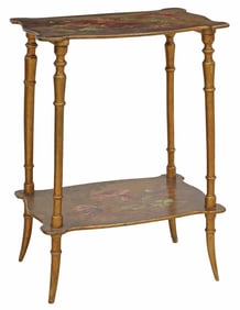 ART NOUVEAU GILT PAPIER-MACHE TWO-TIER SIDE TABLE