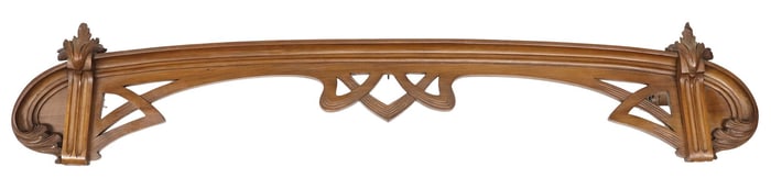 FINE ITALIAN STILE LIBERTY / ART NOUVEAU CARVED WALNUT ARCHITECTURAL VALANCE