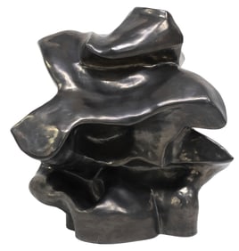 JASON MESSINGER (B.1966) ABSTRACT METALLIC-GLAZED CERAMIC SCULPTURE, 'HEATWAVE'