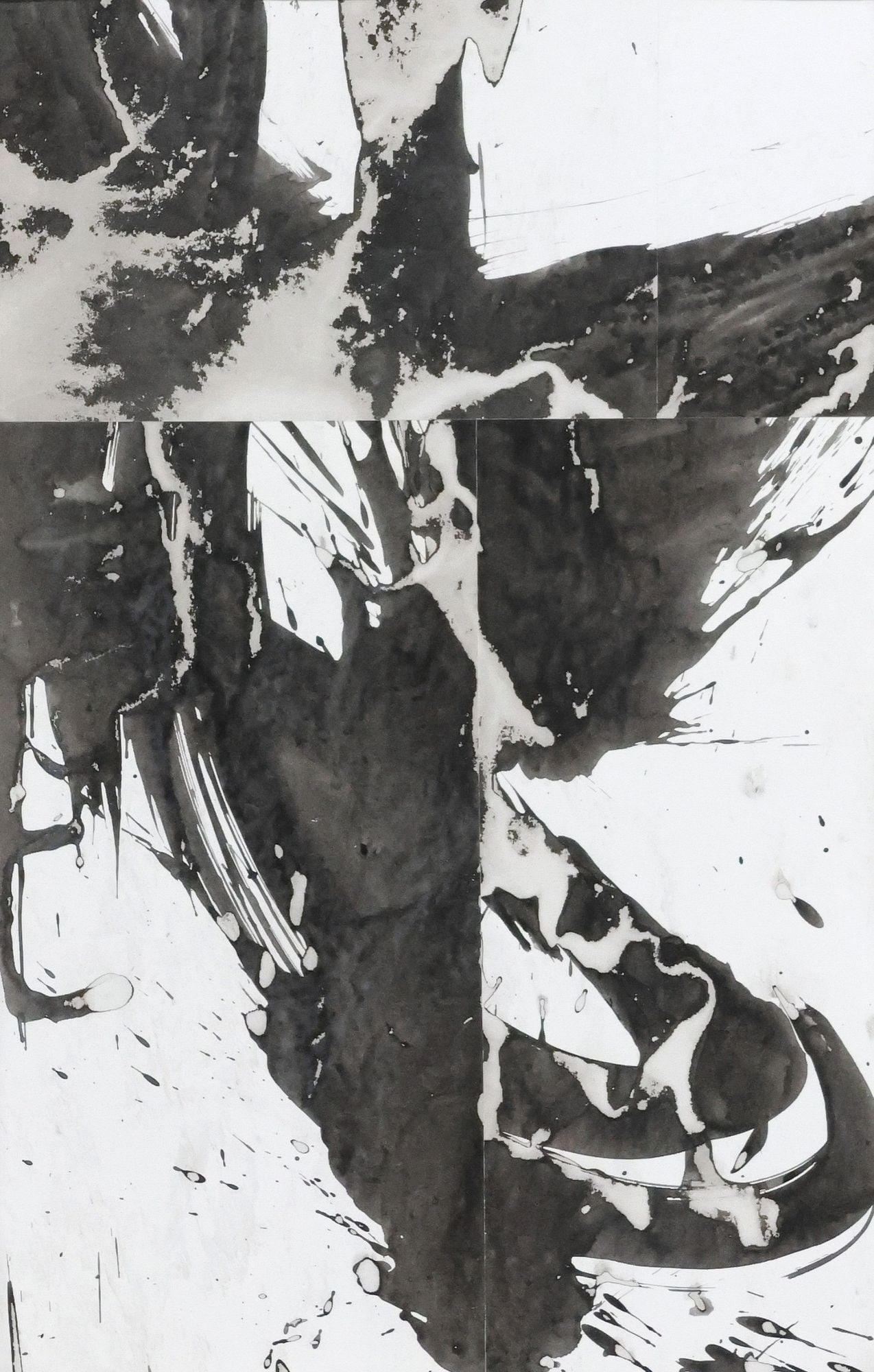 CECIL TOUCHON (ATTRIB) ABSTRACT INK ON PAPER COLLAGE (1 of 7)