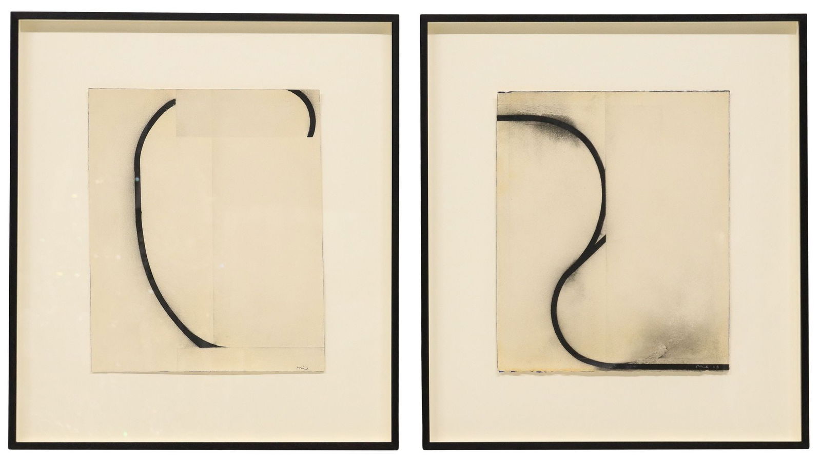 (2) DANIEL BRICE (B.1961) CHARCOAL LINE STUDIES (1 of 6)