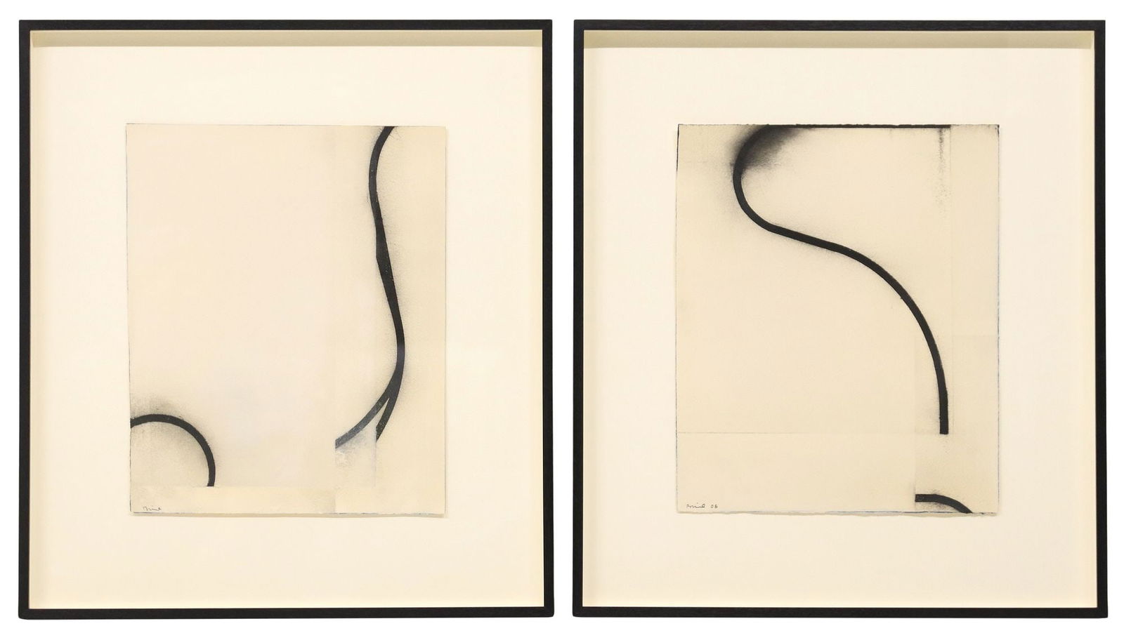 (2) DANIEL BRICE (B.1961) CHARCOAL LINE STUDIES (1 of 6)