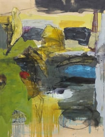 BOB NUGENT (B.1947) ABSTRACT PAINTING, 'ANAMU,' 52" X 40"