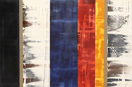 RICARDO MAZAL (B.1950) ABSTRACT OIL PAINTING, 'ENERO 19. 10,' 40" X 60"