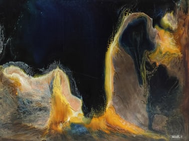 LEONARDO NIERMAN (B.1932) ABSTRACT WAVES PAINTING, 23.5" X 31.5"