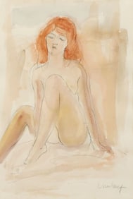 CHARLES UMLAUF (1911-1994) WATERCOLOR PAINTING, FEMALE FIGURE STUDY