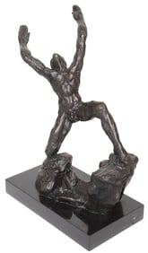 CHARLES UMLAUF (1911-1994) BRONZE SCULPTURE, MAN IN SUPPLICATION