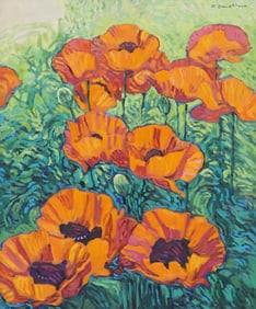 ROBERT DAUGHTERS (1929-2013) POPPIES TAOS, NEW MEXICO, 24" X 20"