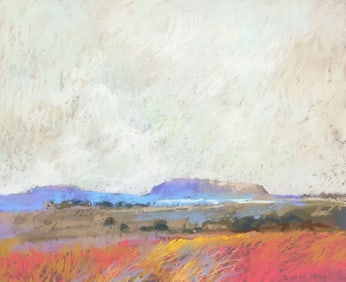 WILLIAM HOEY (1930-1994) PASTEL SOUTHWEST TEXAS LANDSCAPE