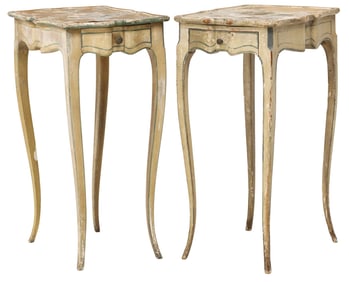 (2) VENETIAN LOUIS XV STYLE PAINTED NIGHTSTANDS/ SIDE TABLES