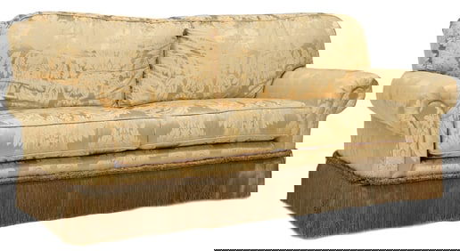 KRAVET 'SERENADE' CUSTOM SILK DAMASK UPHOLSTERED SOFA