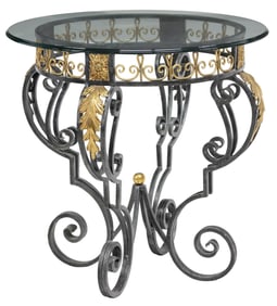 MAITLAND-SMITH PARCEL-GILT WROUGHT IRON CENTER TABLE