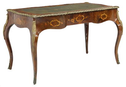 LOUIS XV STYLE BRONZE-MOUNTED MARQUETRY BUREAU PLAT (1 of 6)