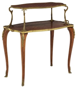 FRENCH ORMOLU-MOUNTED PARQUETRY TEA TABLE