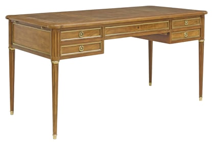 BAKER COLLECTOR'S EDITION LOUIS XVI STYLE LEATHER-TOP BUREAU PLAT