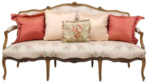 FRENCH LOUIS XV STYLE SERPENTINE-FRONTED SALON SOFA