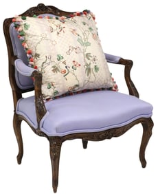 LOUIS XV STYLE UPHOLSTERED FAUTEUIL