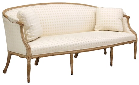 FRENCH LOUIS XVI STYLE UPHOLSTERED CANAPE