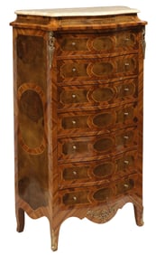 LOUIS XV STYLE MARBLE-TOP SEMAINIER