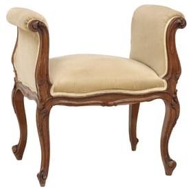 FRENCH LOUIS XV STYLE UPHOLSTERED WINDOW BENCH