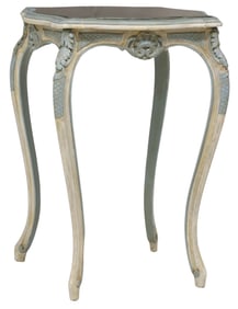 VENETIAN LOUIS XV STYLE MIRROR-TOP PAINTED SIDE TABLE
