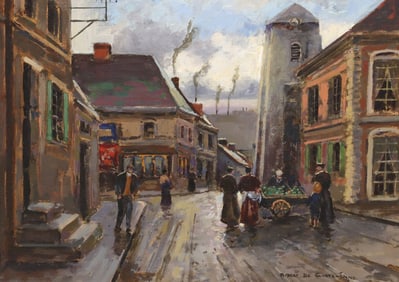 ROBERT DE CHATELENNE INDUSTRIAL STREET SCENE, 13" X 18"