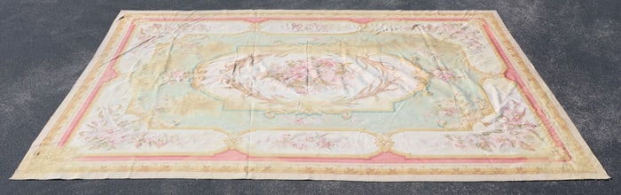 PALATIAL HAND-WOVEN AUBUSSON STYLE RUG, 17'7" X 11'7"