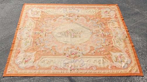 HAND-WOVEN AUBUSSON STYLE RUG, 10' X 7'8"