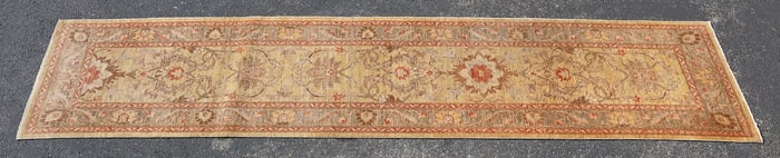 HAND-TIED PAKISTAN PESHAWAR RUNNER, 12'4" X 2'11.5"