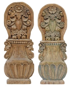 (2) ANTIQUE CONTINENTAL CARVED WOOD ARCHITECTURAL PANELS