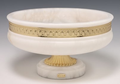 SOHER NEOCLASSICAL STYLE ORMOLU-MOUNTED ALBASTER CENTER BOWL