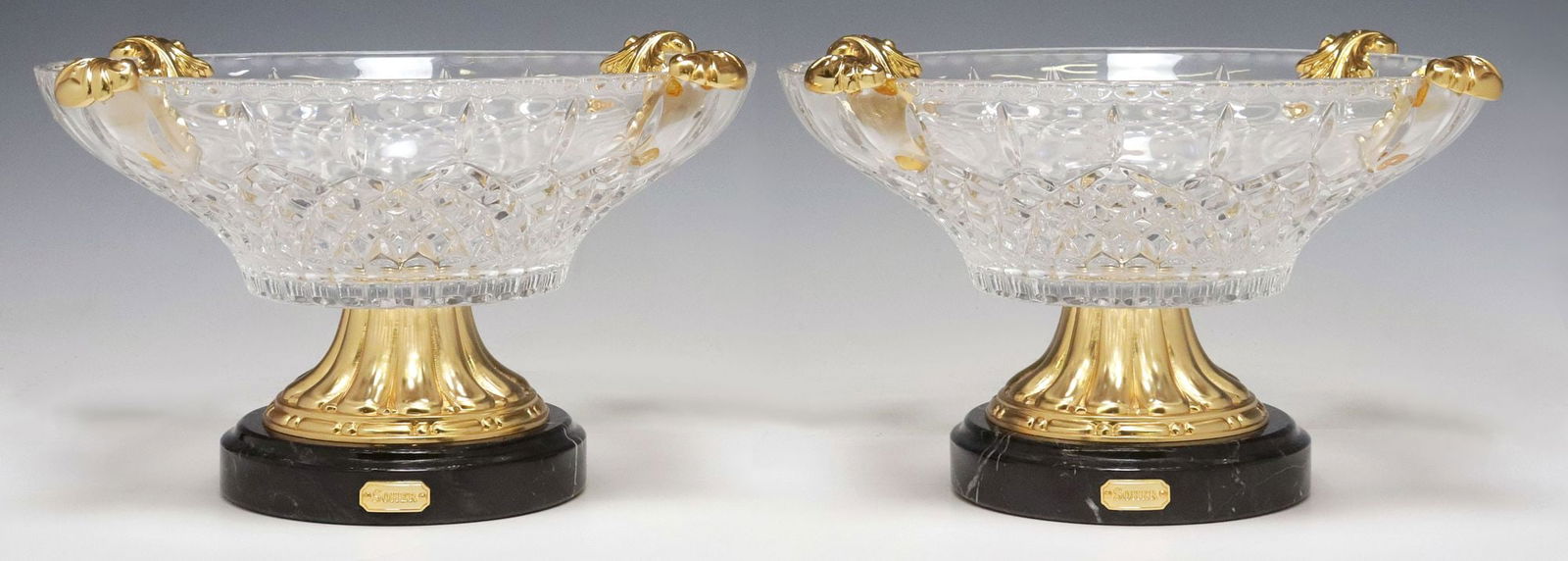 (2) SOHER ORMOLU-MOUNTED CRYSTAL CENTERPIECE COMPOTE BOWLS (1 of 4)