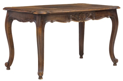 FRENCH PROVINCIAL CARVED OAK COFFEE TABLE