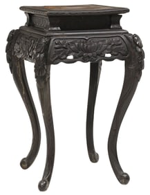 CHINESE CARVED HARDWOOD PEDESTAL/ PLANT STAND