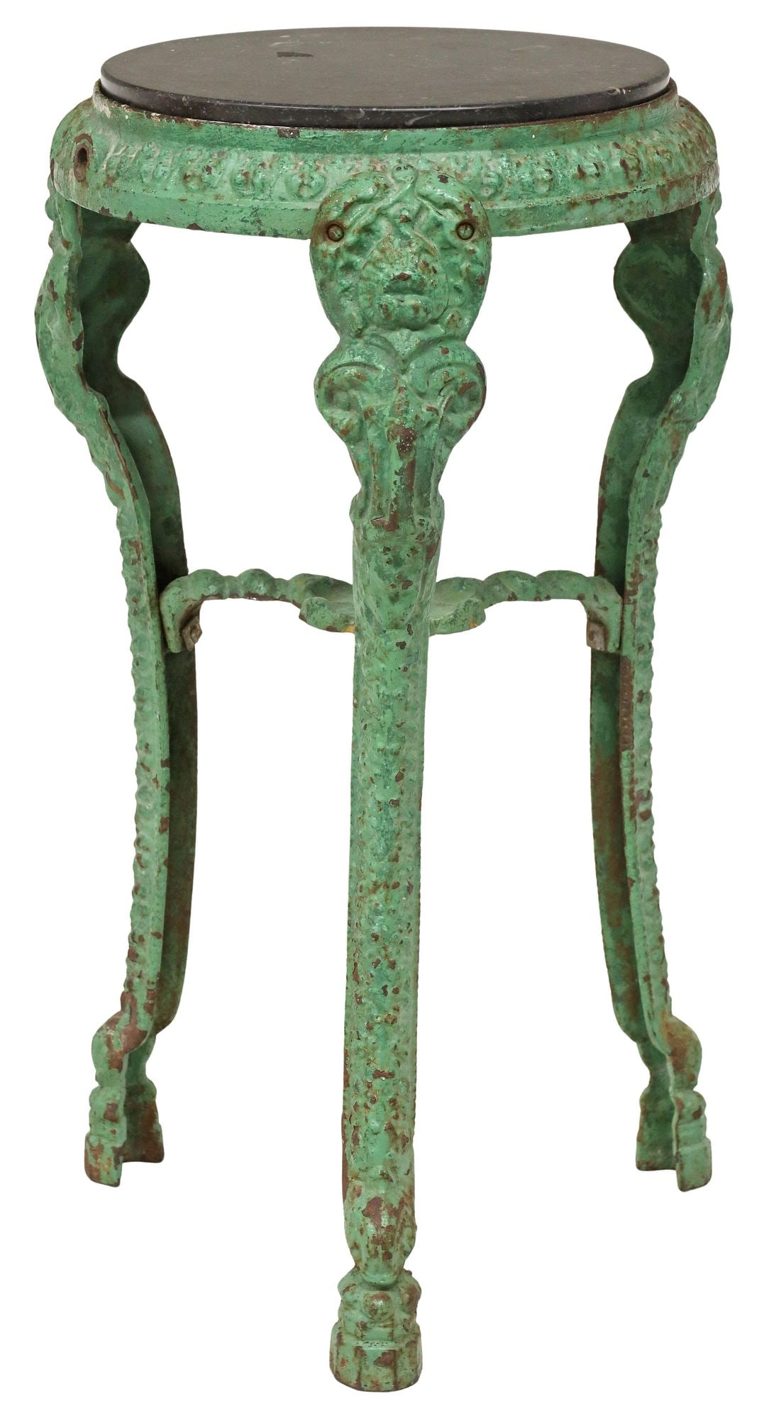 VICTORIAN GREEN-PAINTED CAST IRON TRIPOD TABLE (1 of 3)