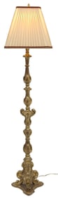 ITALIAN BAROQUE STYLE  GILTWOOD ALTAR PRICKET FLOOR LAMP