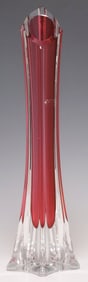 FRENCH ST. LOUIS 'OPHELIA CRANBERRY' CRYSTAL VASE