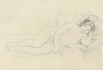 PIERRE-AUGUSTE RENOIR ETCHING 'FEMME NUE COUCHEE'