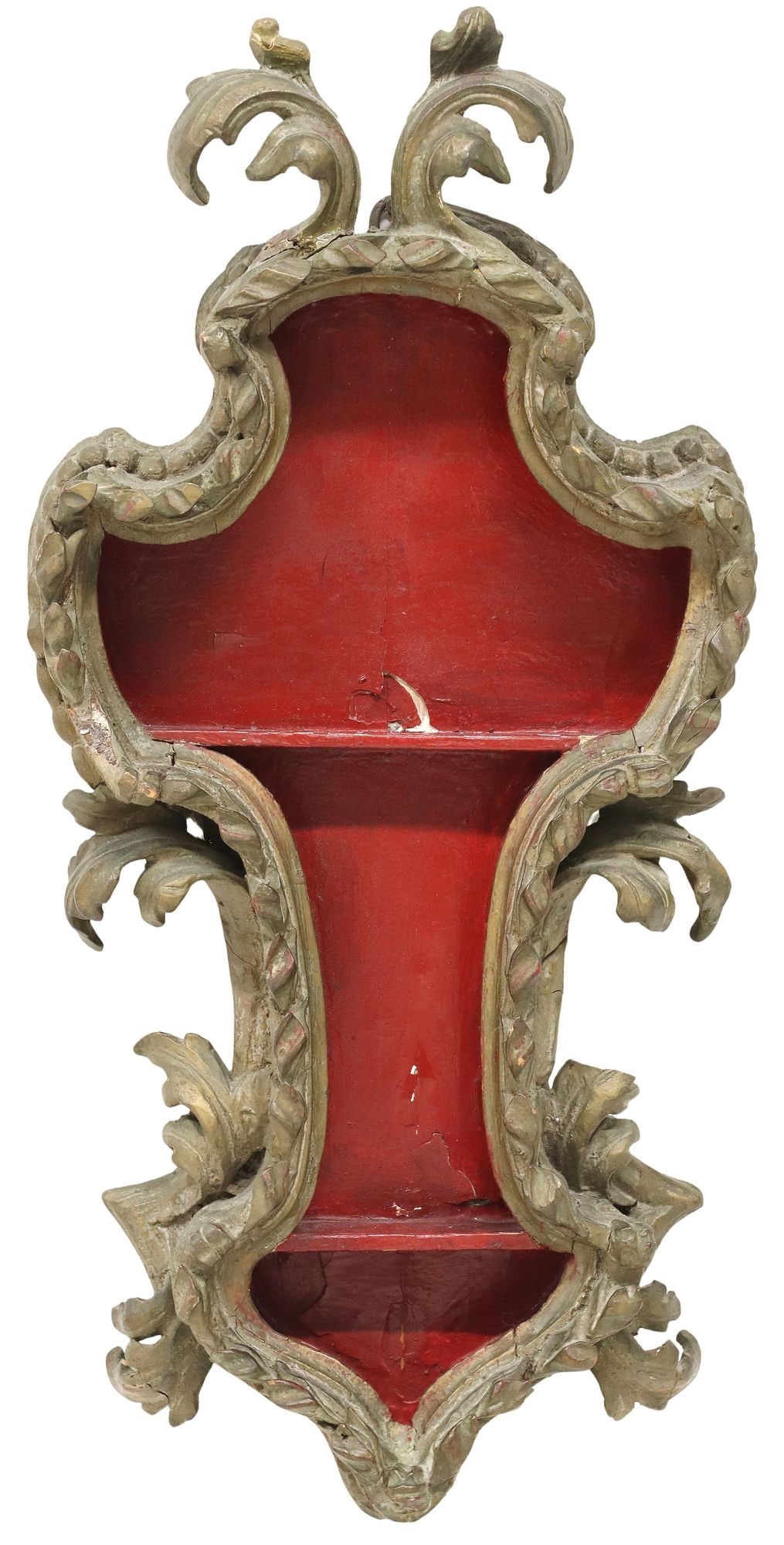 ROCOCO STYLE CARVED & PAINTED WOOD WALL NICHE / BRACKET SHELF (1 of 2)