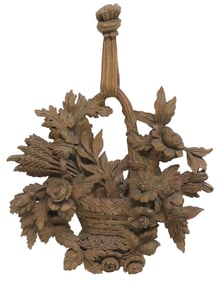 LOUIS XVI STYLE ARCHITECTURAL CARVED WOOD WALL ORNAMENT