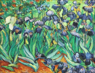 AFTER VINCENT VAN GOGH (1853-1890) FRAMED PAINTING, IRISES
