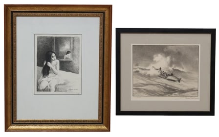 (2) RAPHAEL SOYER & GORDON GRANT LITHOGRAPHS