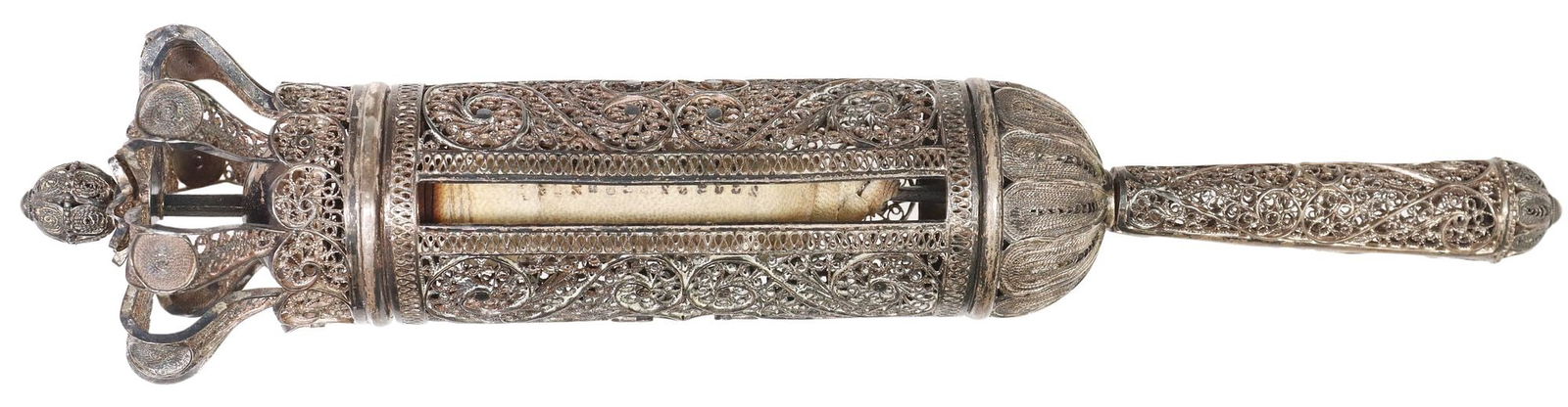 JUDAICA SILVER FILIGREE SCROLL OF ESTHER CASE (1 of 4)